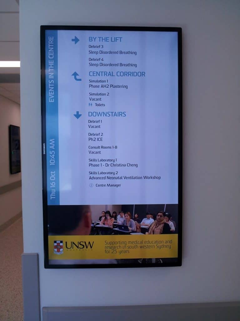 Digital Wayfinding Solutions UNSW Corridor