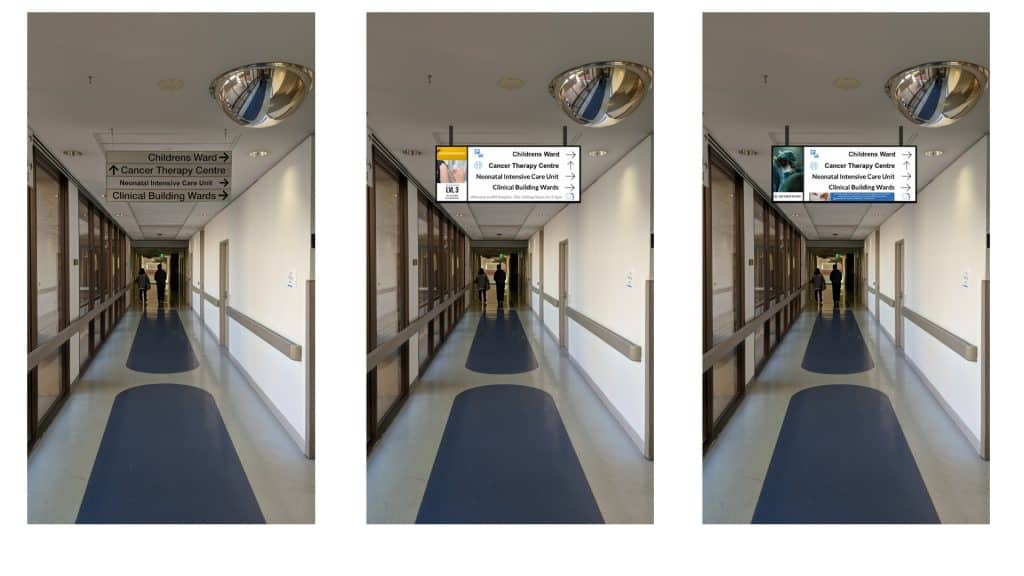 Digital Wayfinding Solutions - Directional Wayfinding Signage Screens Corridor Hospital