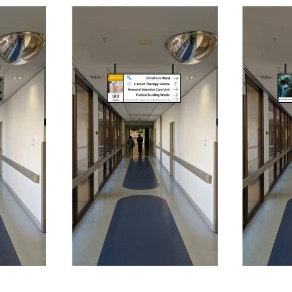 Digital Wayfinding Solutions - Directional Wayfinding Signage Screens Corridor Hospital