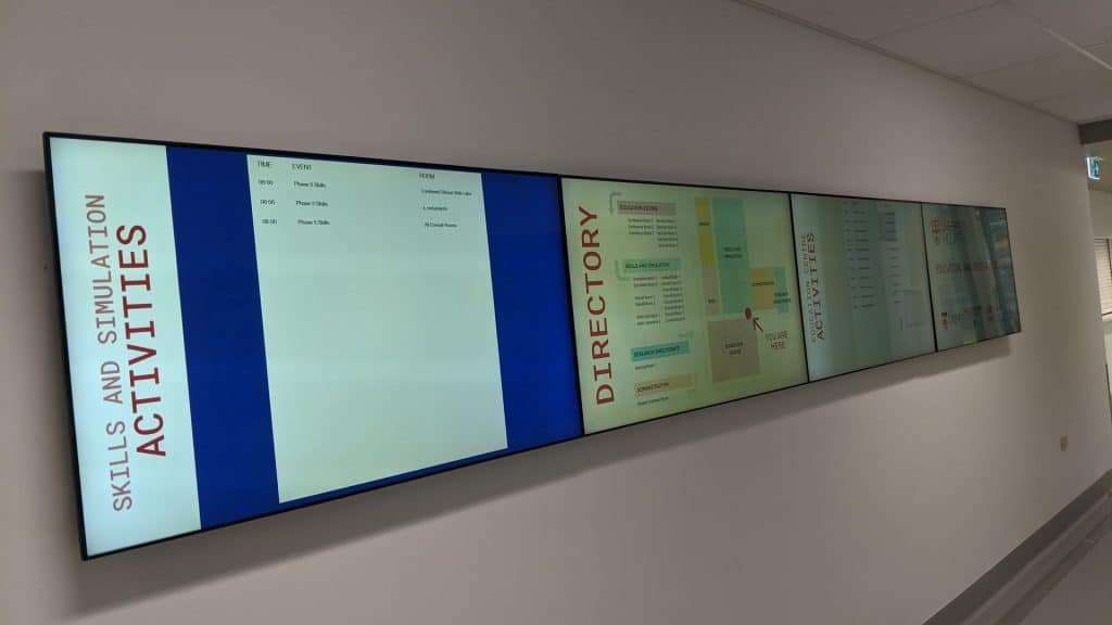 Digital Wayfinding Solutions -LIVERPOOL HOSPITAL EDUCATION AND RESEARCH CONFERENCE ROOMS DIRECTIONAL WAYFINDING Video Wall 2